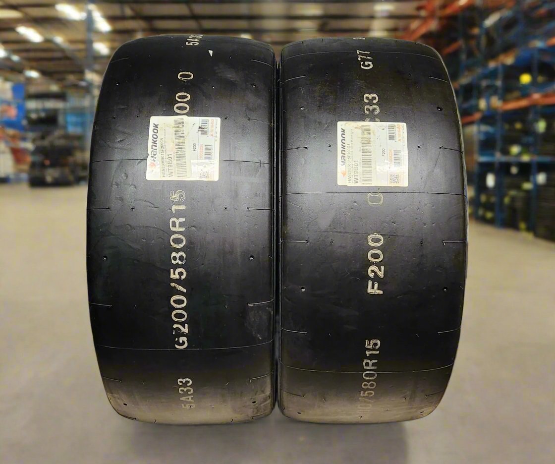 Hankook 200/58/15 Slick Racing Tyres (205/50/15) - Medium Compound (New Pair)