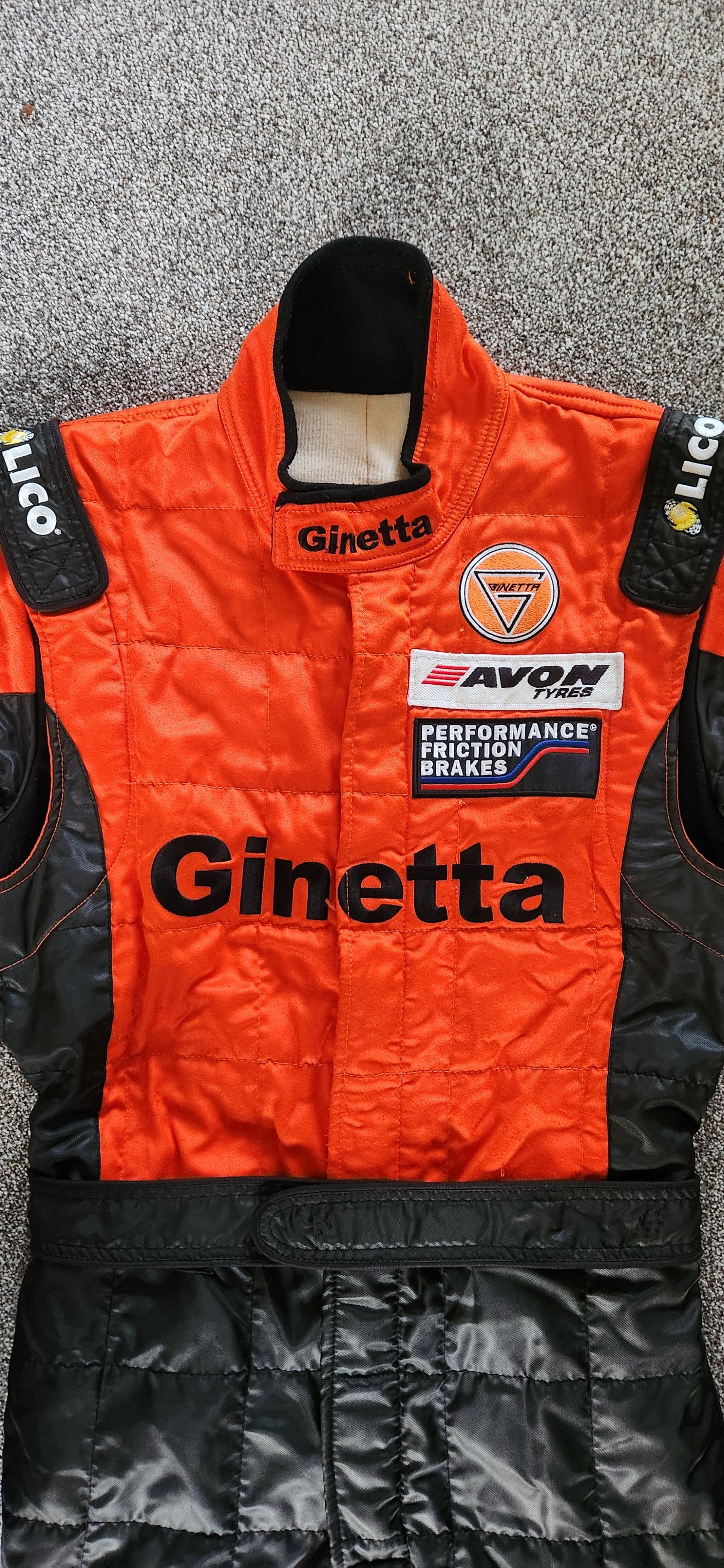 Lico by Sparco Ginetta Racesuit. In date for UK Motorsport. FIA current specification.